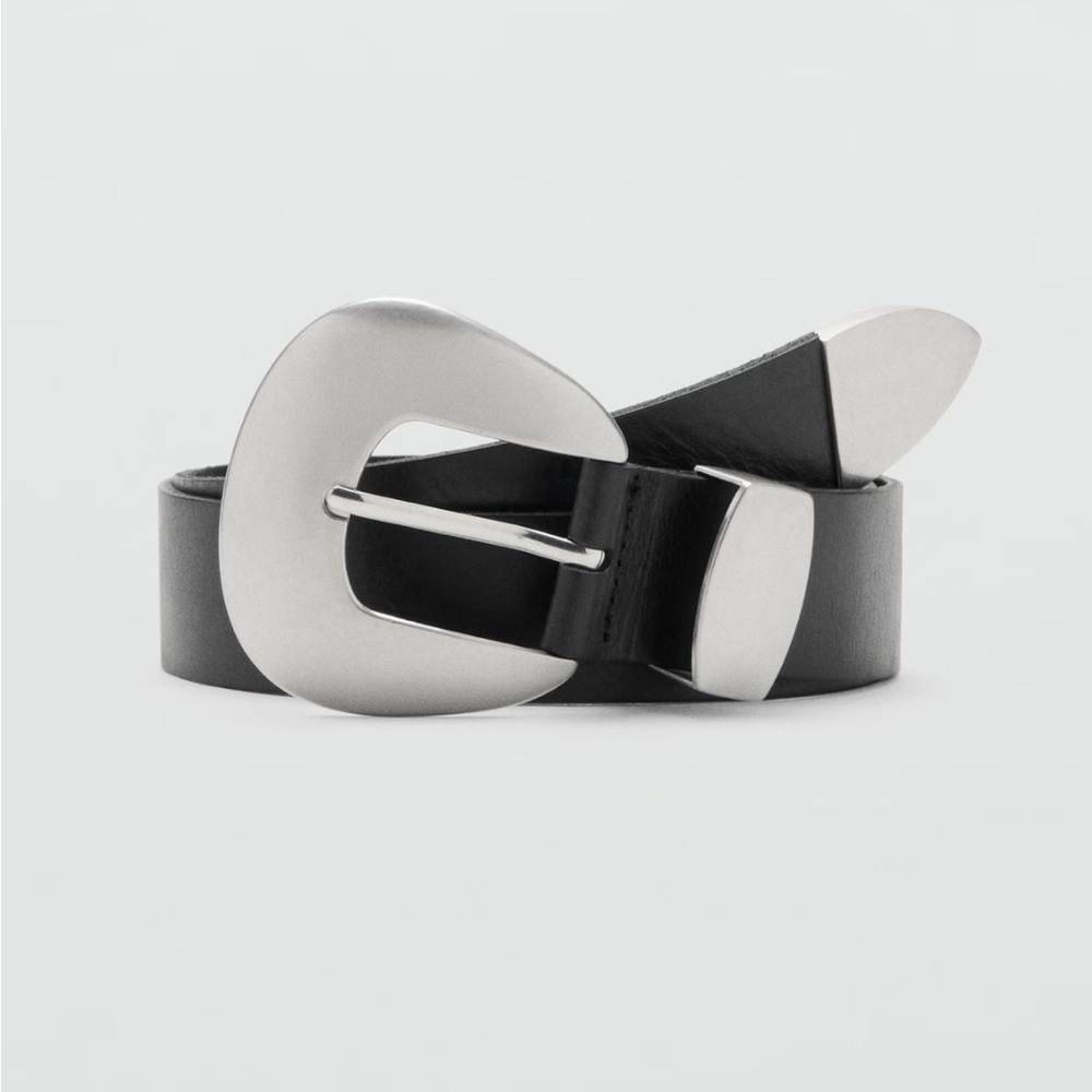 Mango Black Belt with Silver Buckle